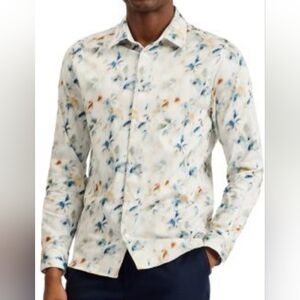 Ted Baker London Loire Printed Slim Fit Button Up Shirt Size 3